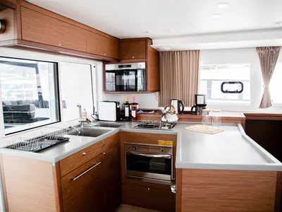 Galley of Anja I, a Lagoon 450 Fly catamaran at Općina Rogoznica, Croatia