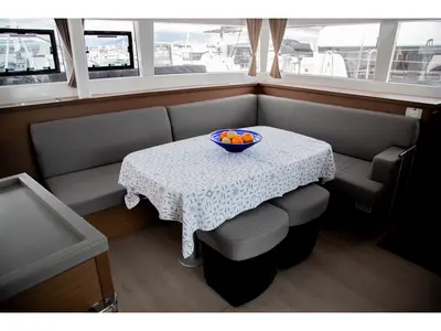 Salon of Anja I, a Lagoon 450 Fly catamaran at Općina Rogoznica, Croatia