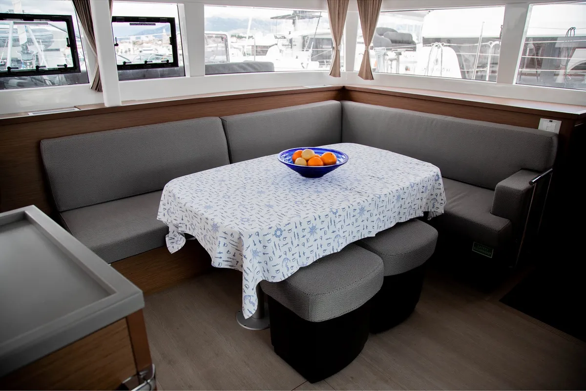 Salon of Anja I, a Lagoon 450 Fly catamaran at Općina Rogoznica, Croatia