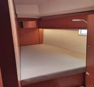 Cabin on Metis, a Bavaria Cruiser 46 sailboat at Bodrum, Turkey