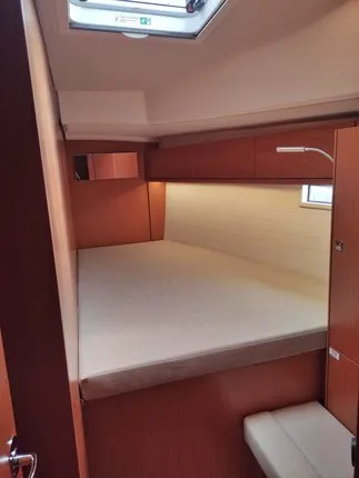 Cabin on Metis, a Bavaria Cruiser 46 sailboat at Bodrum, Turkey