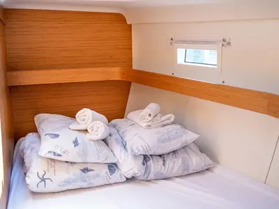 Cabin on Cupcake, a Elan Impression 50 sailboat at Grad Šibenik, Croatia