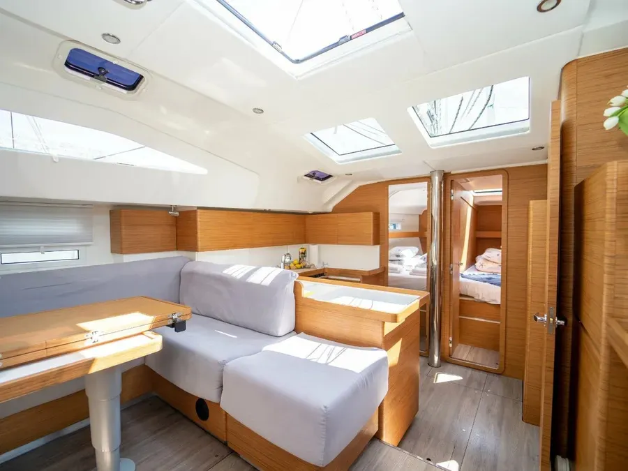 Salon of Cupcake, a Elan Impression 50 sailboat at Grad Šibenik, Croatia