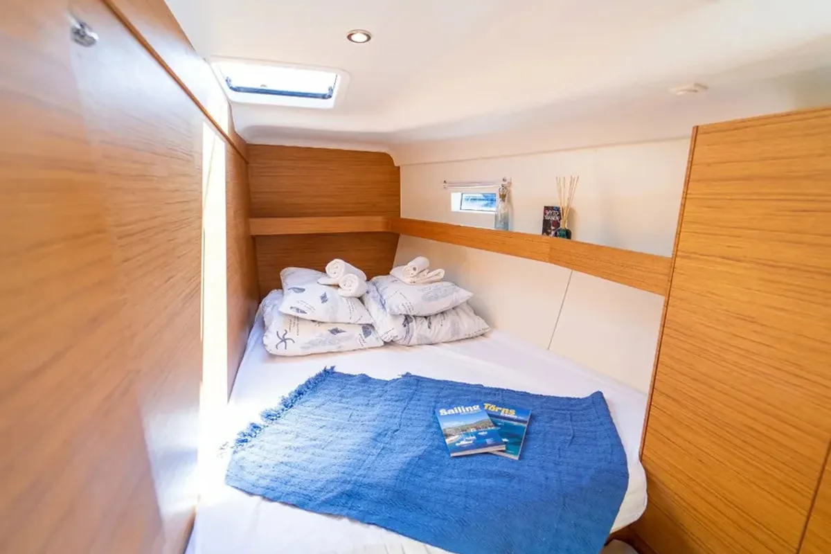 Cabin on Cupcake, a Elan Impression 50 sailboat at Grad Šibenik, Croatia