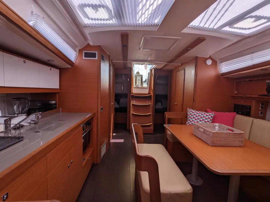 Galley of Hoosier Lady, a Dufour 430 sailboat at Road Town, British Virgin Islands