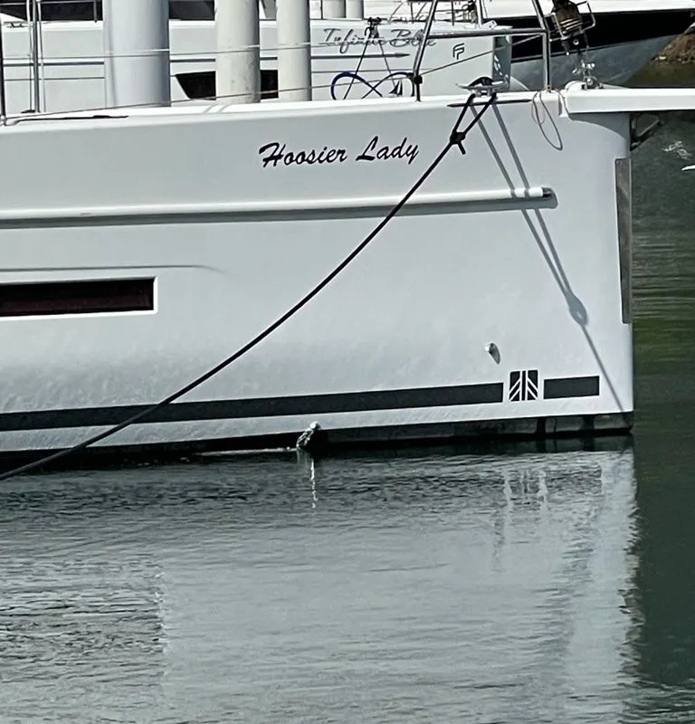 Hoosier Lady, a Dufour 430 sailboat at Road Town, British Virgin Islands