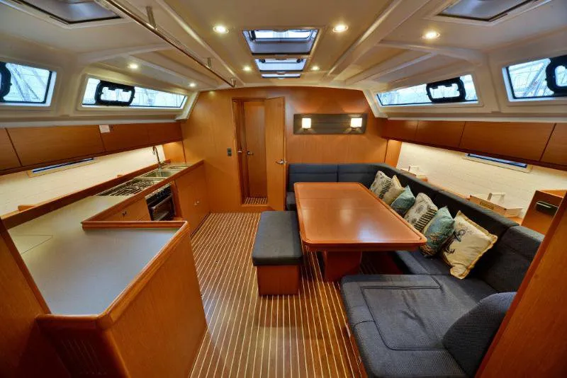 Salon of Aelia, a Bavaria Cruiser 46 sailboat at Municipal Unit of Nea Peramos, Greece