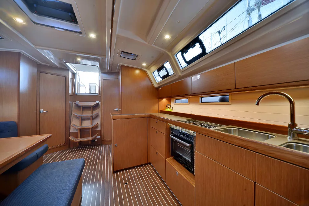 Galley of Aelia, a Bavaria Cruiser 46 sailboat at Municipal Unit of Nea Peramos, Greece