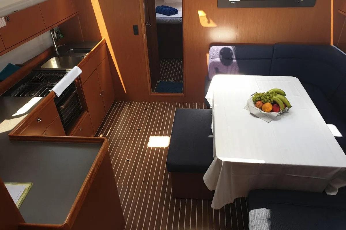 Salon of Aelia, a Bavaria Cruiser 46 sailboat at Municipal Unit of Nea Peramos, Greece