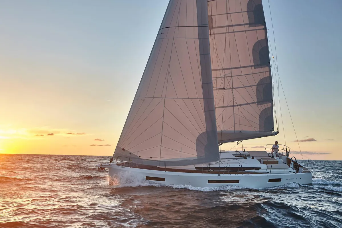 Exterior view of Agrippa, a Jeanneau Sun Odyssey 440 sailboat at Lavrion, Greece