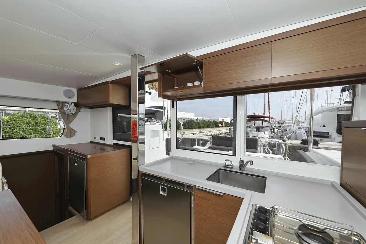 Galley of Blue Angel, a Lagoon 40 catamaran at Sukošan, Croatia