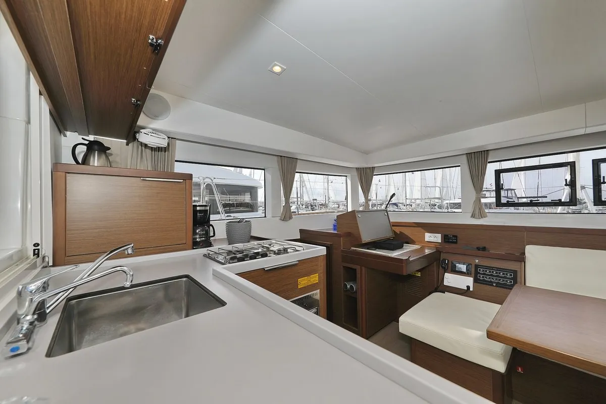Galley of Blue Angel, a Lagoon 40 catamaran at Sukošan, Croatia
