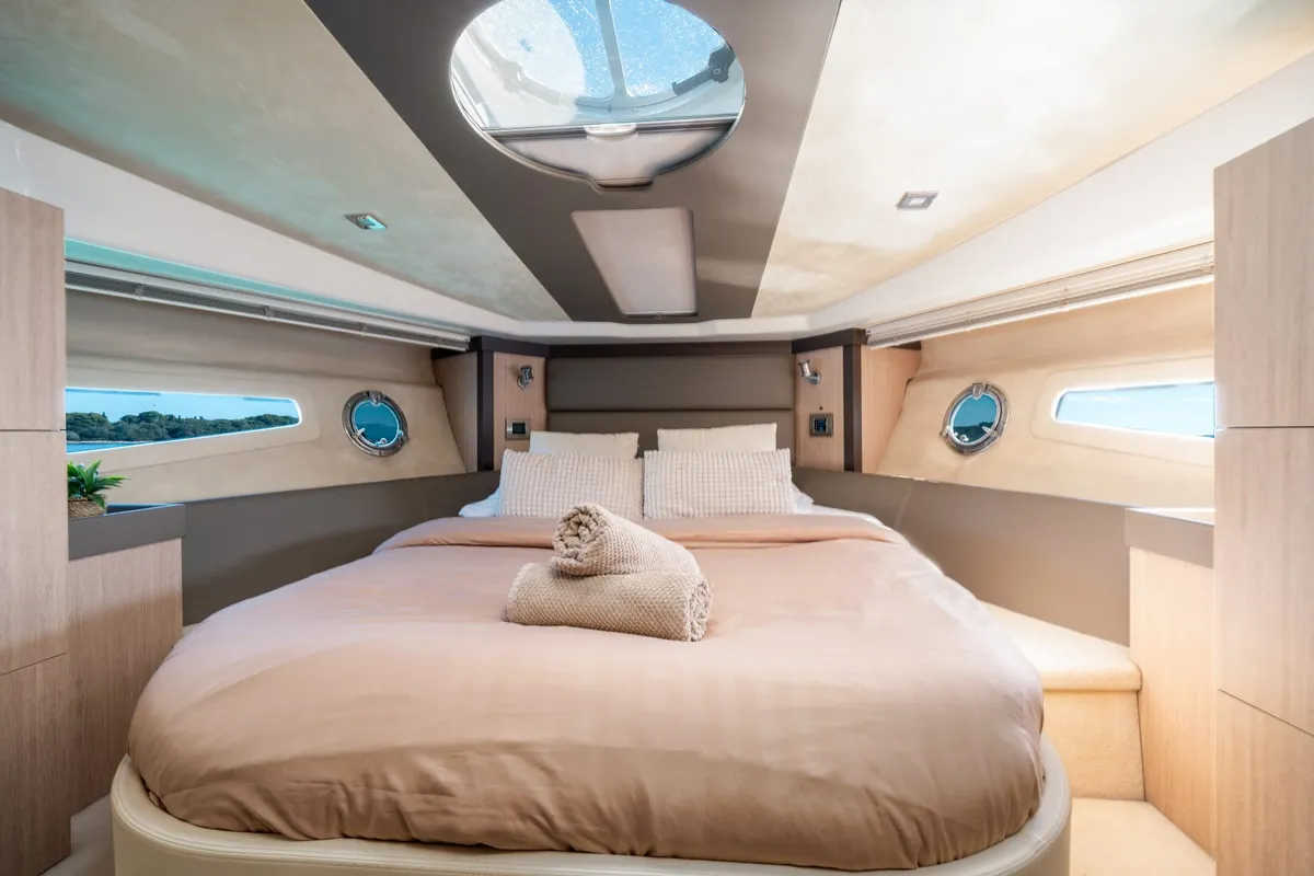 Cabin on Brown Sugar, a Cranchi M44 HT motor yacht at Split, Croatia