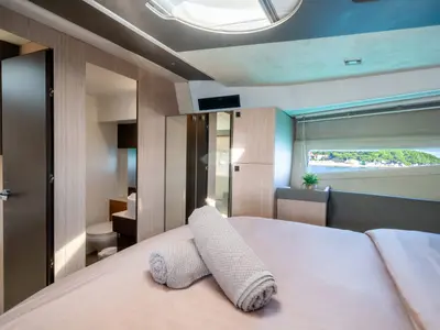 Cabin on Brown Sugar, a Cranchi M44 HT motor yacht at Split, Croatia