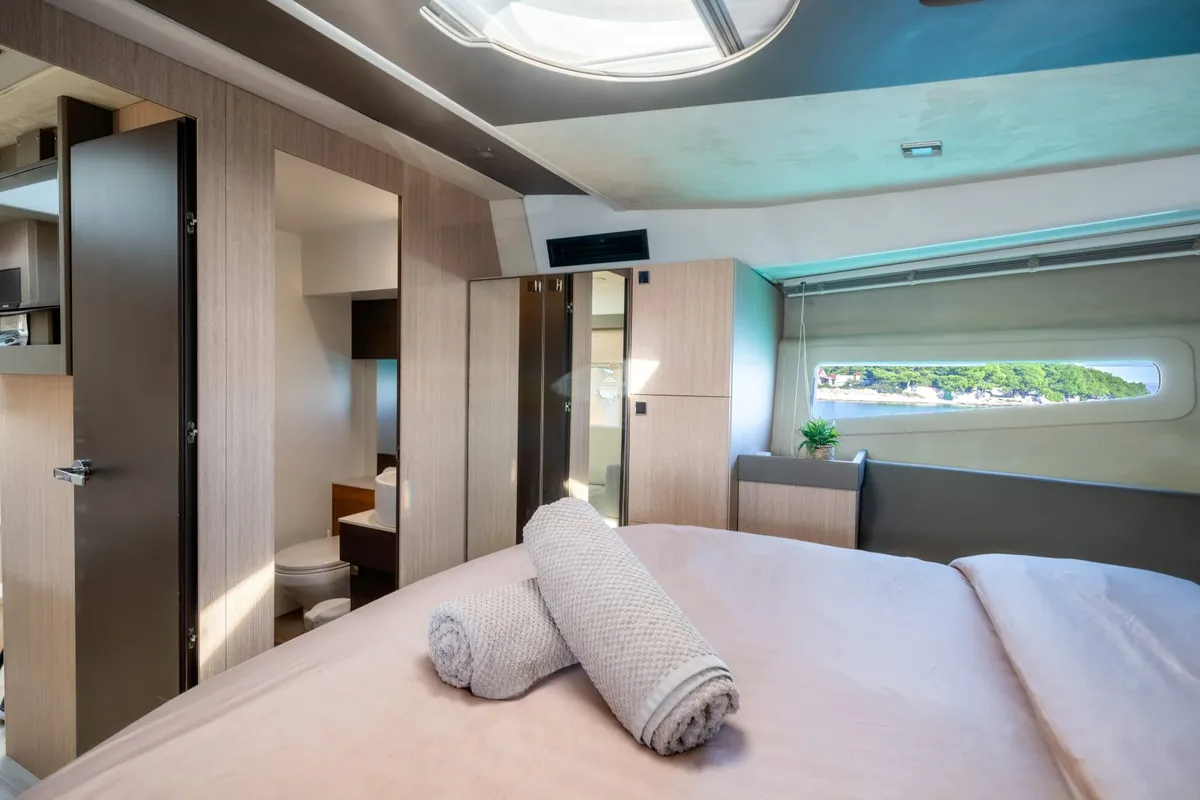 Cabin on Brown Sugar, a Cranchi M44 HT motor yacht at Split, Croatia