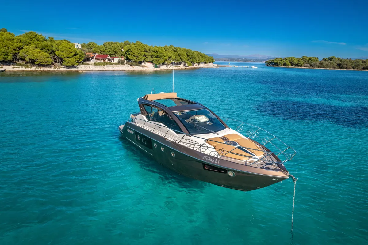 Exterior view of Brown Sugar, a Cranchi M44 HT motor yacht at Split, Croatia