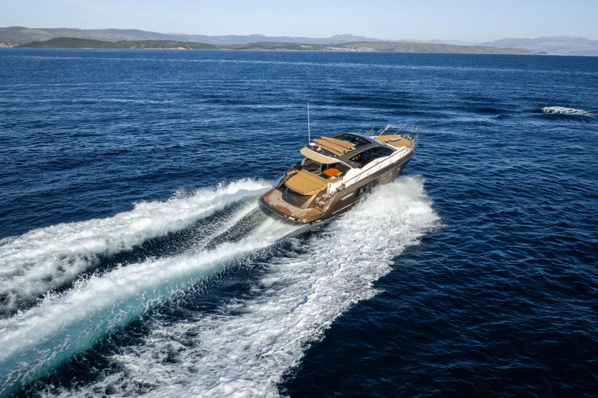 Exterior view of Brown Sugar, a Cranchi M44 HT motor yacht at Split, Croatia