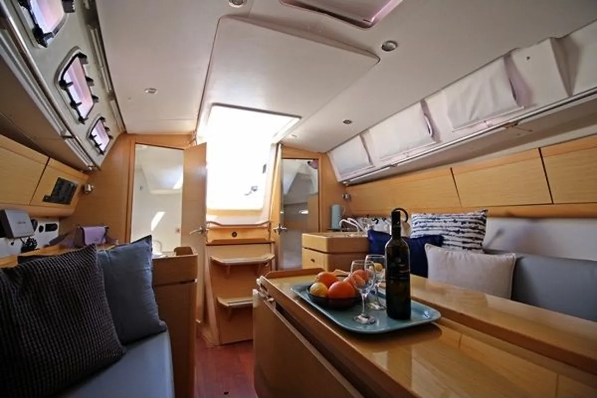 Salon of Aries, a Beneteau First 35 sailboat at Jezera, Croatia
