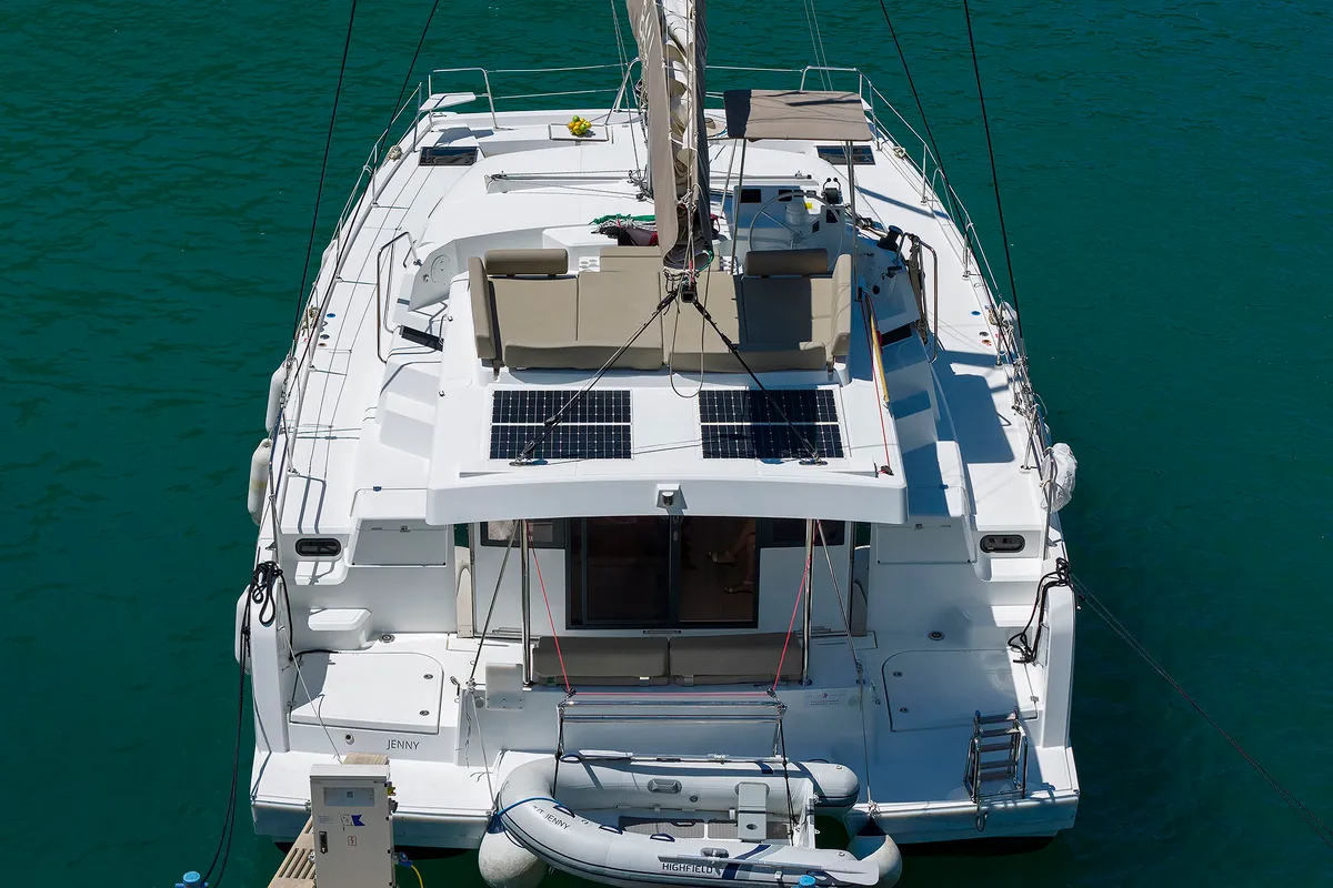 Exterior view of Jenny, a Bali Catspace catamaran at Dubrovnik, Croatia