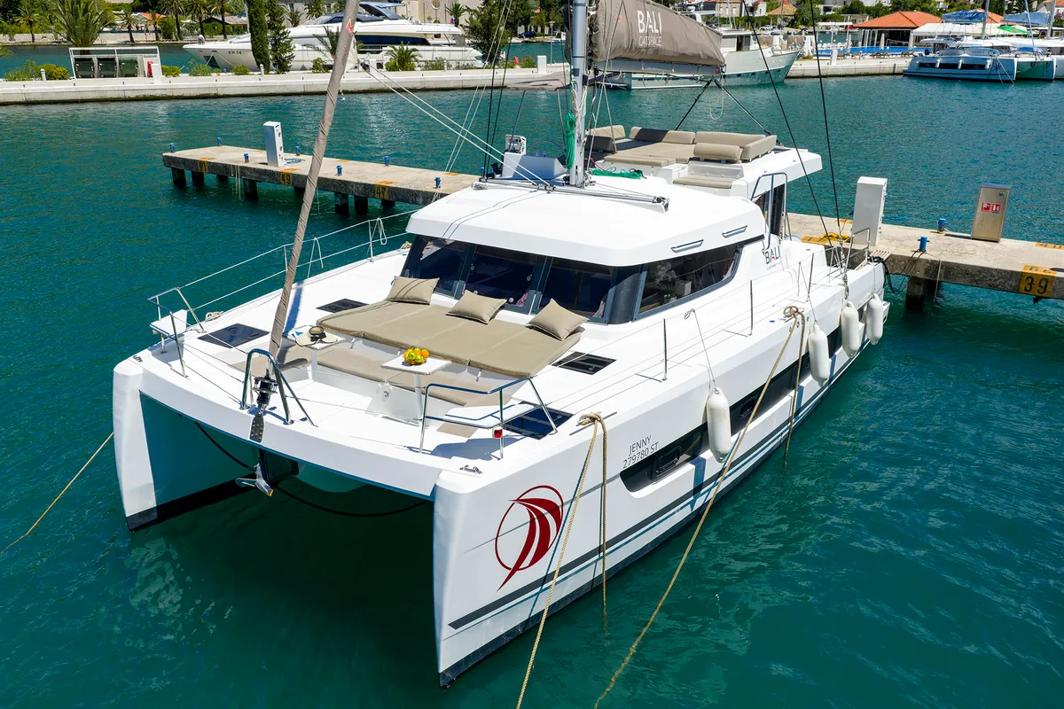 Exterior view of Jenny, a Bali Catspace catamaran at Dubrovnik, Croatia