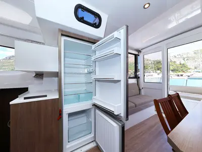 Galley of Jenny, a Bali Catspace catamaran at Dubrovnik, Croatia