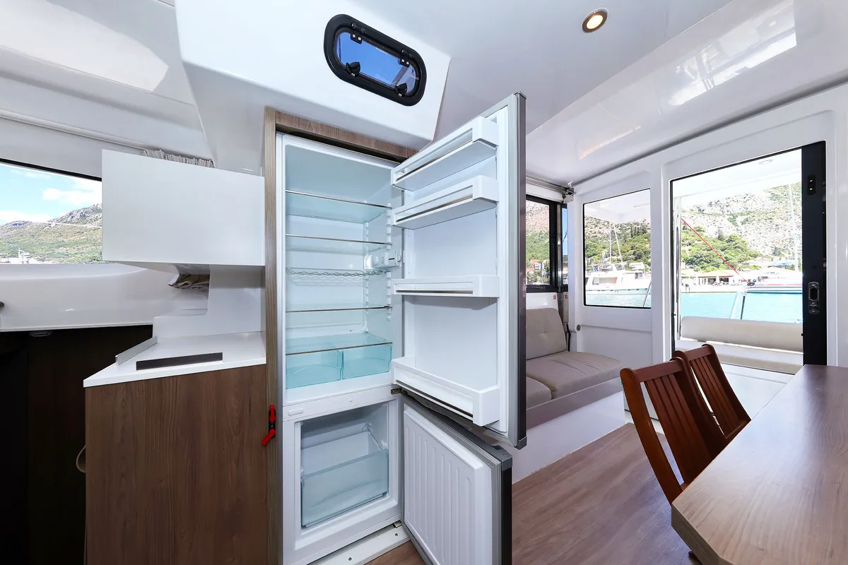 Galley of Jenny, a Bali Catspace catamaran at Dubrovnik, Croatia