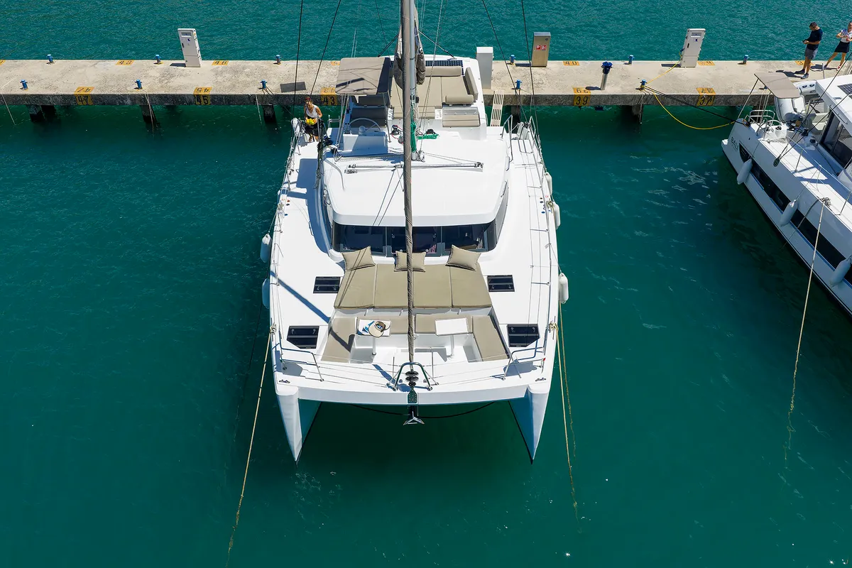 Exterior view of Jenny, a Bali Catspace catamaran at Dubrovnik, Croatia