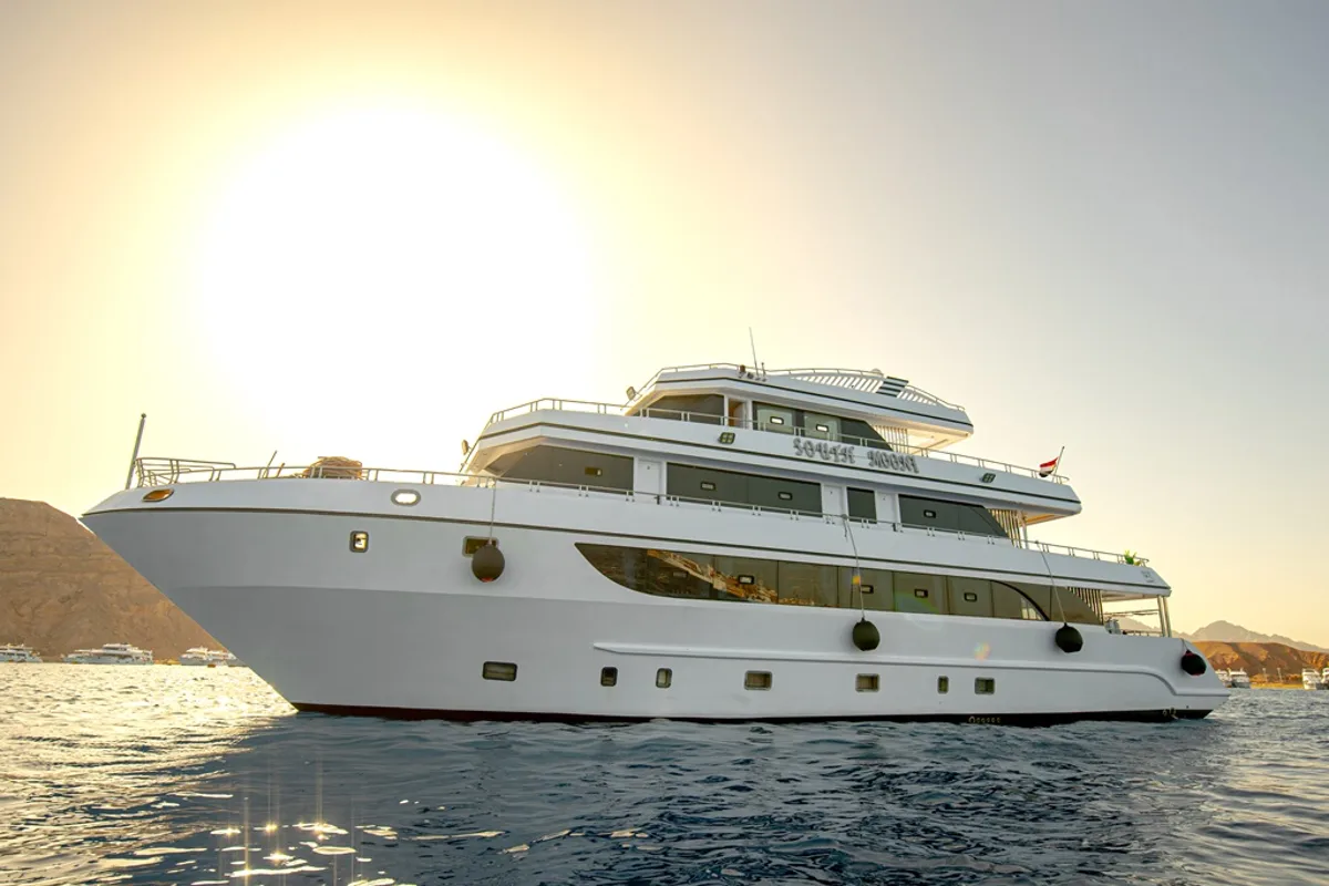 Exterior view of Bunk bed cabin lower deck 1, a Gulet Luxury Motor Yacht motorboat at Sharm El Sheikh, Egypt