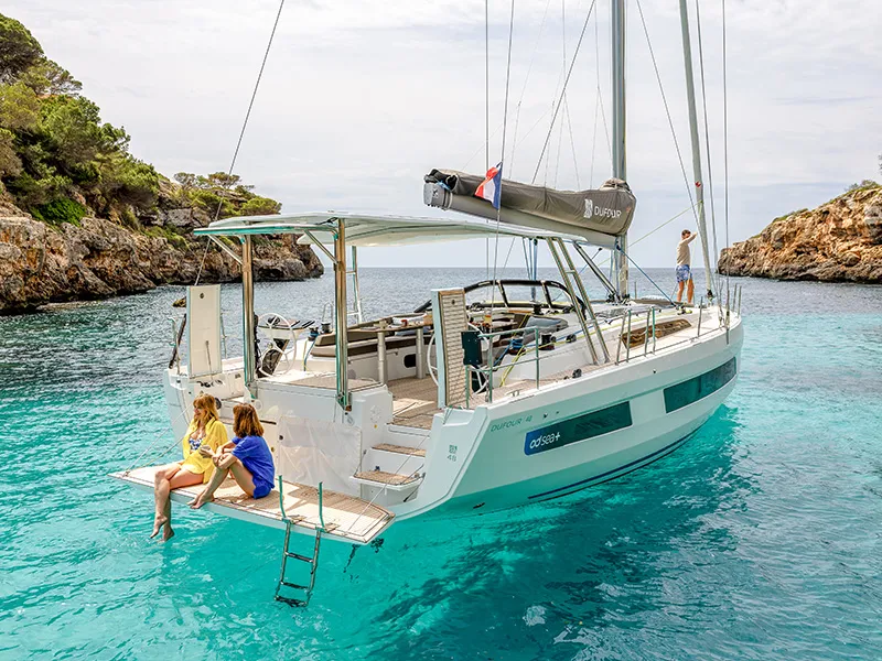 Deck of Nada, a Dufour 48 sailboat at Grad Šibenik, Croatia