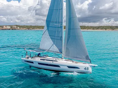 Exterior view of Nada, a Dufour 48 sailboat at Grad Šibenik, Croatia