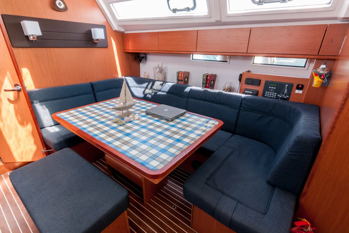 Salon of Ioli, a Bavaria Cruiser 46 sailboat at Athens, Greece