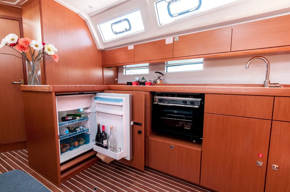 Galley of Ioli, a Bavaria Cruiser 46 sailboat at Athens, Greece