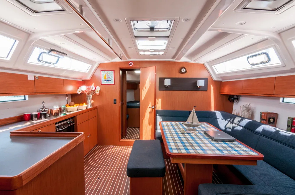 Salon of Ioli, a Bavaria Cruiser 46 sailboat at Athens, Greece