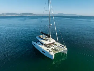 Kat Kat, a Lagoon 43 catamaran at Roche Caiman, Seychelles
