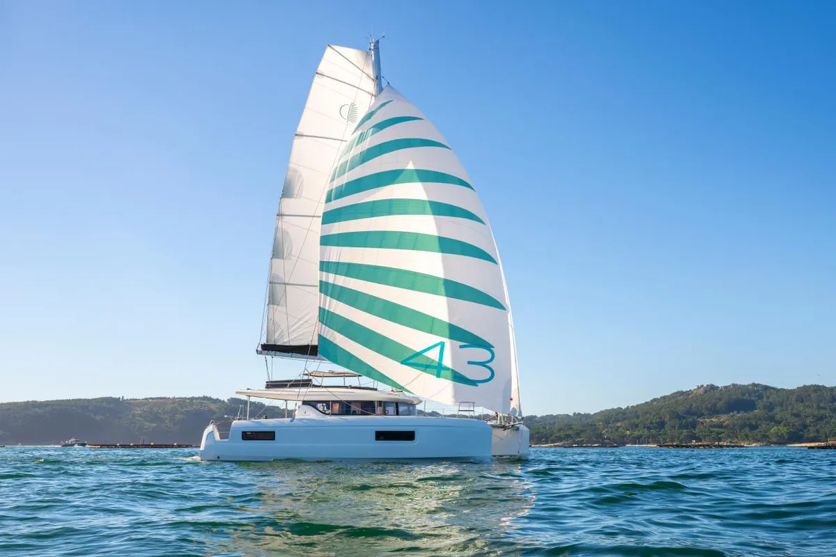 Kat Kat, a Lagoon 43 catamaran at Roche Caiman, Seychelles