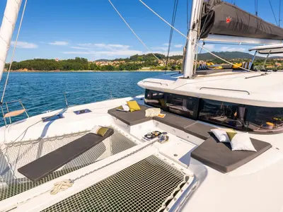 Kat Kat, a Lagoon 43 catamaran at Roche Caiman, Seychelles