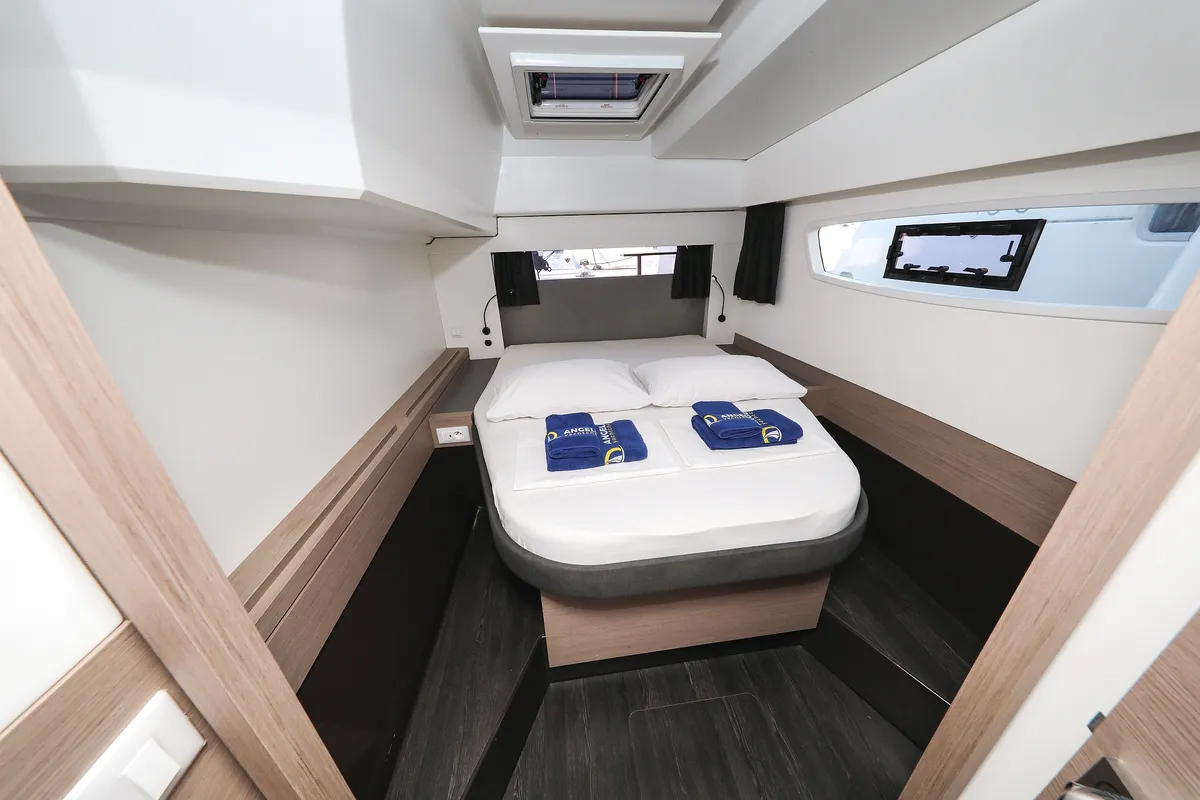 Cabin on Macho, a Fountaine Pajot Astrea 42 Quatuor catamaran at Grad Trogir, Croatia