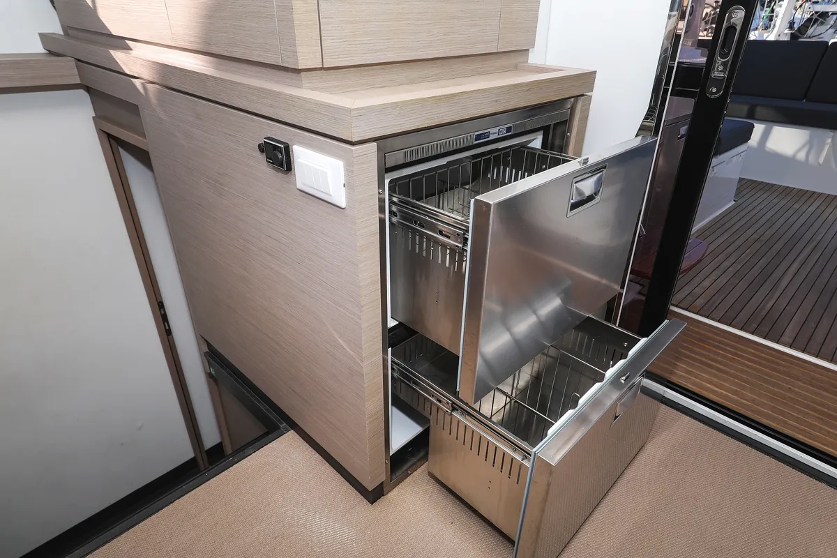 Galley of Macho, a Fountaine Pajot Astrea 42 Quatuor catamaran at Grad Trogir, Croatia