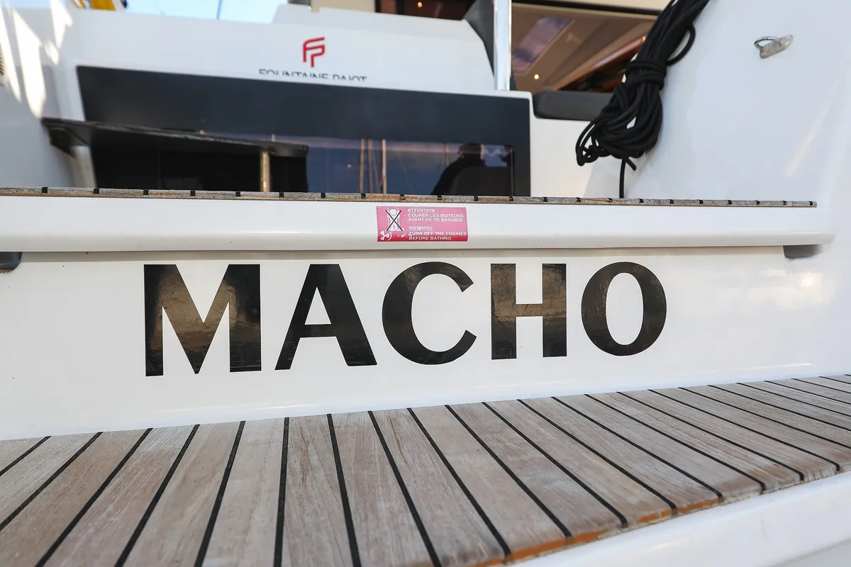 Macho, a Fountaine Pajot Astrea 42 Quatuor catamaran at Grad Trogir, Croatia
