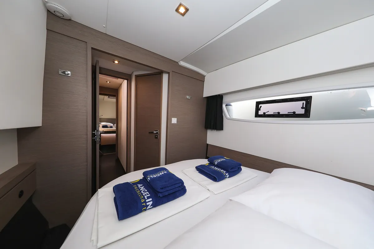 Cabin on Macho, a Fountaine Pajot Astrea 42 Quatuor catamaran at Grad Trogir, Croatia