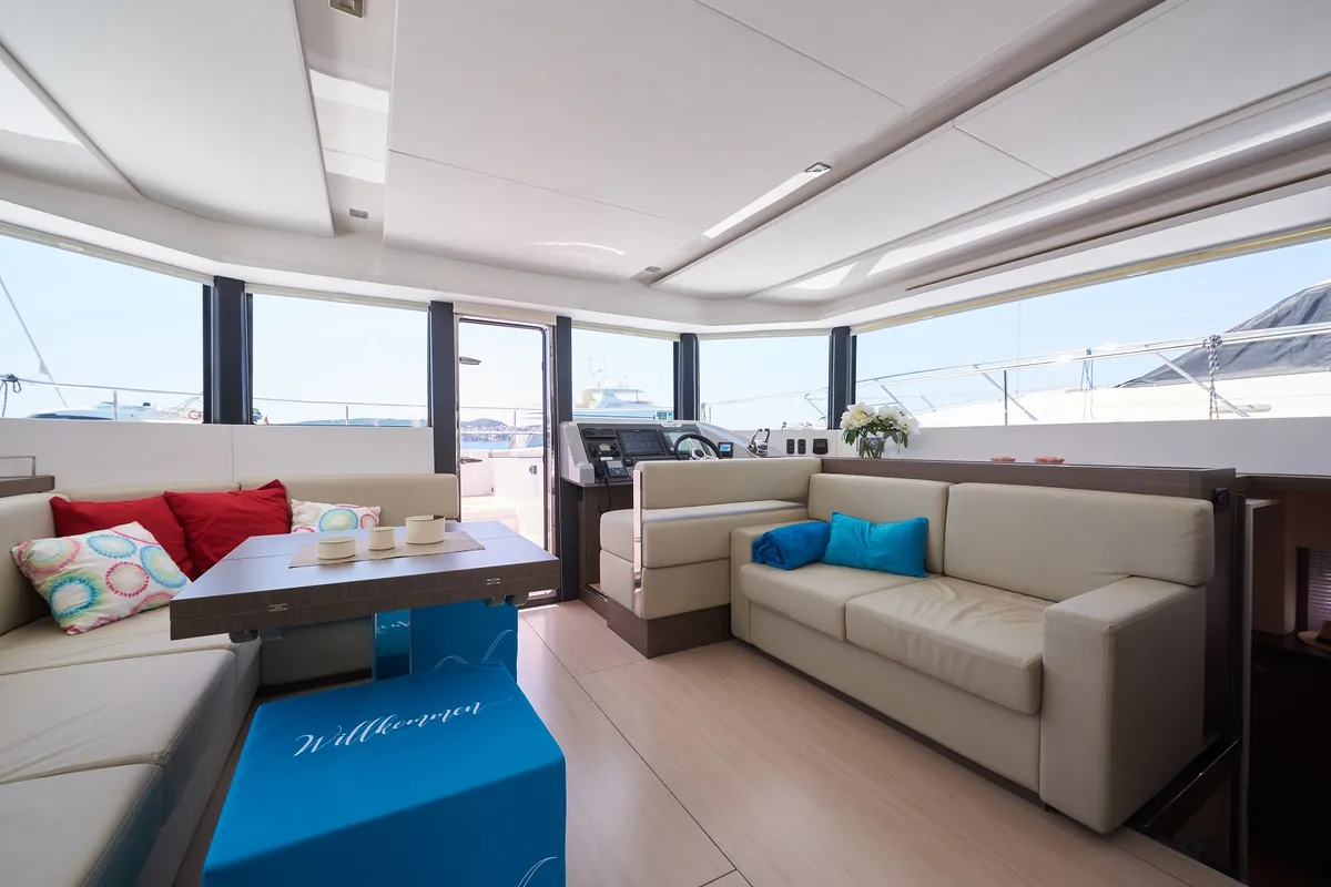 Salon of Good Vibes, a Leopard 53 - OW catamaran at Seget Donji, Croatia