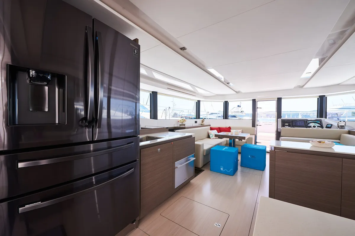 Galley of Good Vibes, a Leopard 53 - OW catamaran at Seget Donji, Croatia