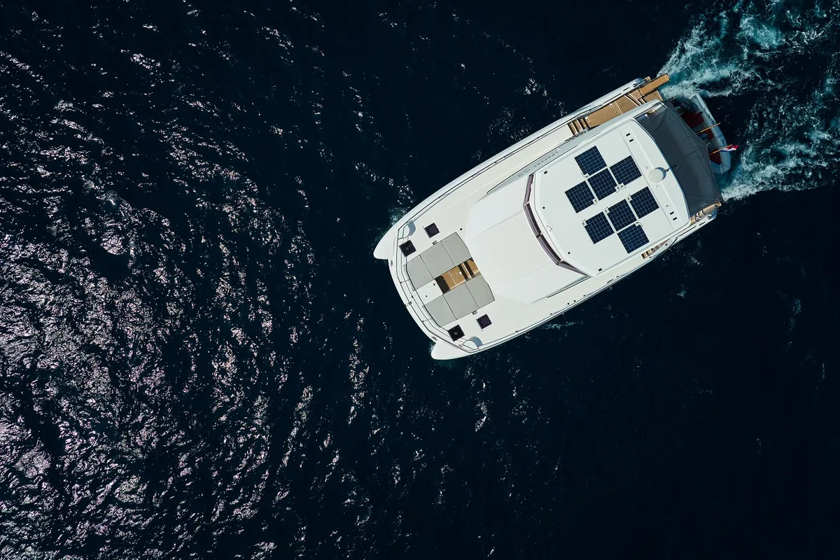 Exterior view of Good Vibes, a Leopard 53 - OW catamaran at Seget Donji, Croatia