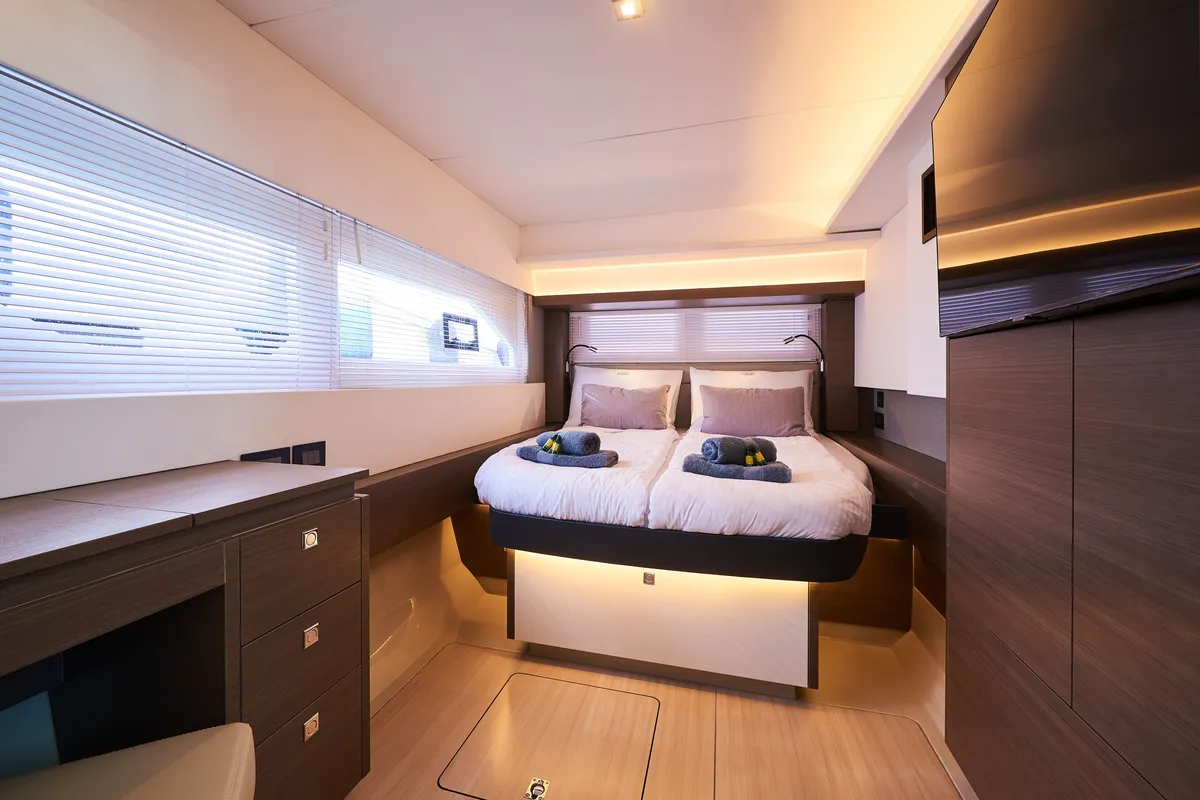 Cabin on Good Vibes, a Leopard 53 - OW catamaran at Seget Donji, Croatia
