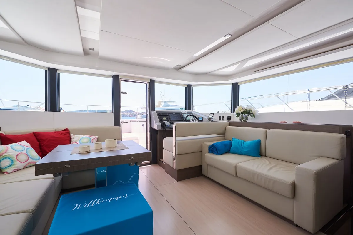 Salon of Good Vibes, a Leopard 53 - OW catamaran at Seget Donji, Croatia