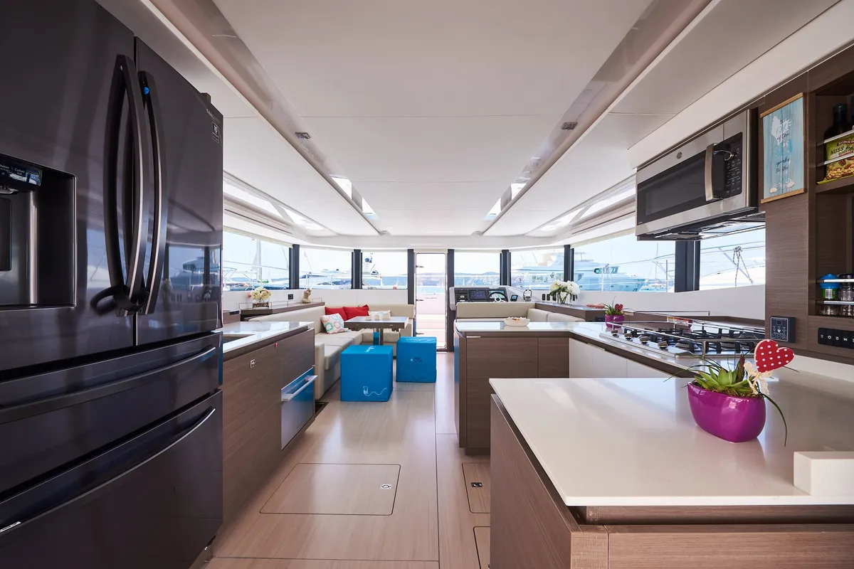 Galley of Good Vibes, a Leopard 53 - OW catamaran at Seget Donji, Croatia