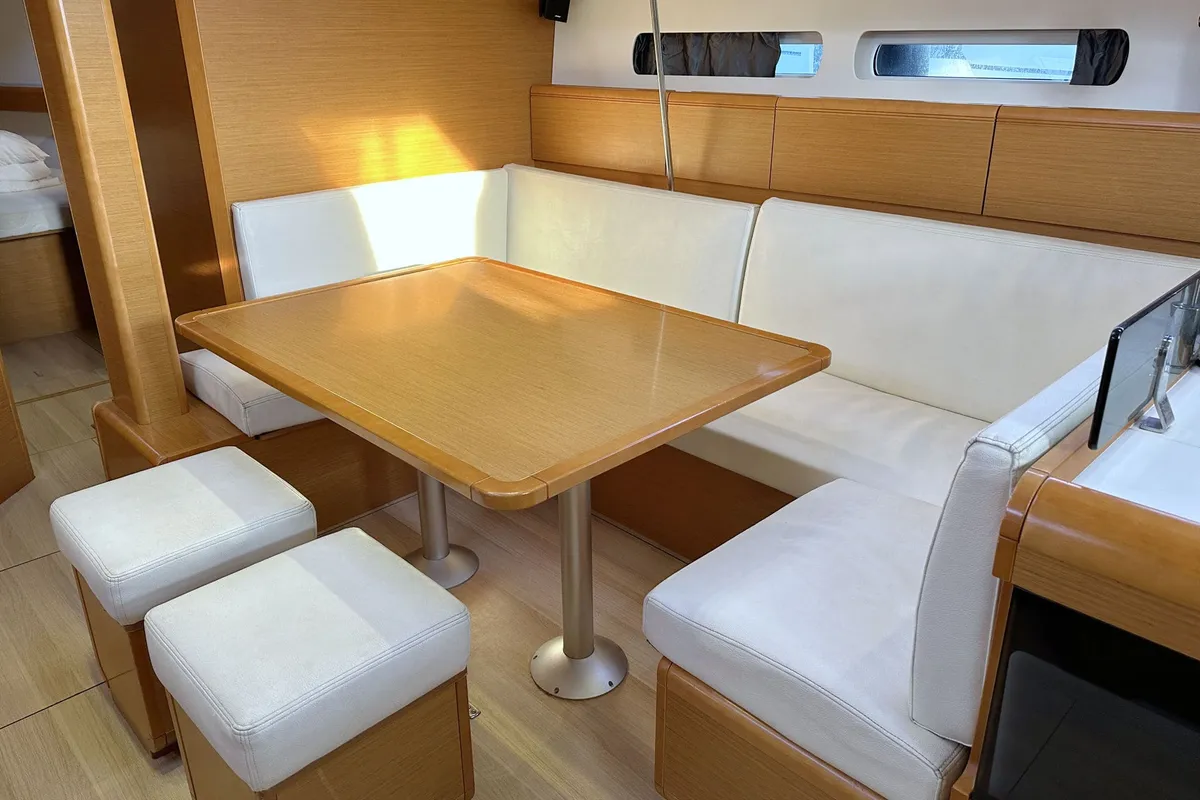 Salon of Jason, a Jeanneau Sun Odyssey 439 sailboat at Pula, Croatia