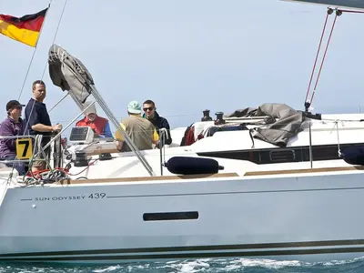 Deck of Jason, a Jeanneau Sun Odyssey 439 sailboat at Grad Pula, Croatia