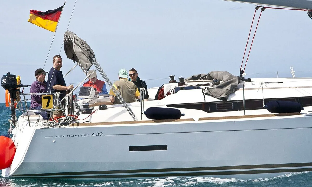 Deck of Jason, a Jeanneau Sun Odyssey 439 sailboat at Grad Pula, Croatia