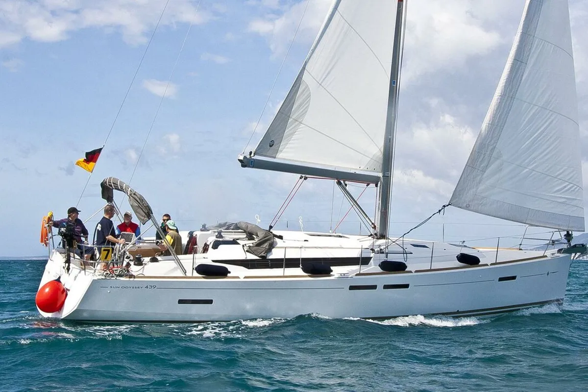 Exterior view of Jason, a Jeanneau Sun Odyssey 439 sailboat at Grad Pula, Croatia